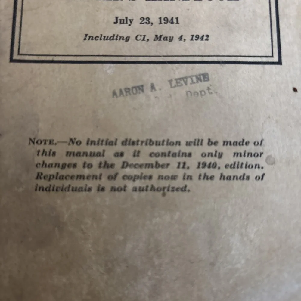 WW2 War Department Basic Field Manual Soldiers Handbook July‎ 23 1941 Original